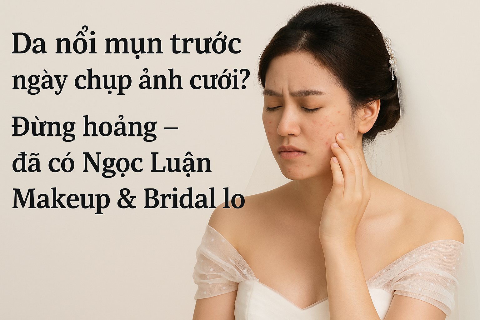 Da nổi mụn trước ngày chụp ảnh cưới? Đừng hoảng – đã có Ngọc Luận Makeup & Bridal lo