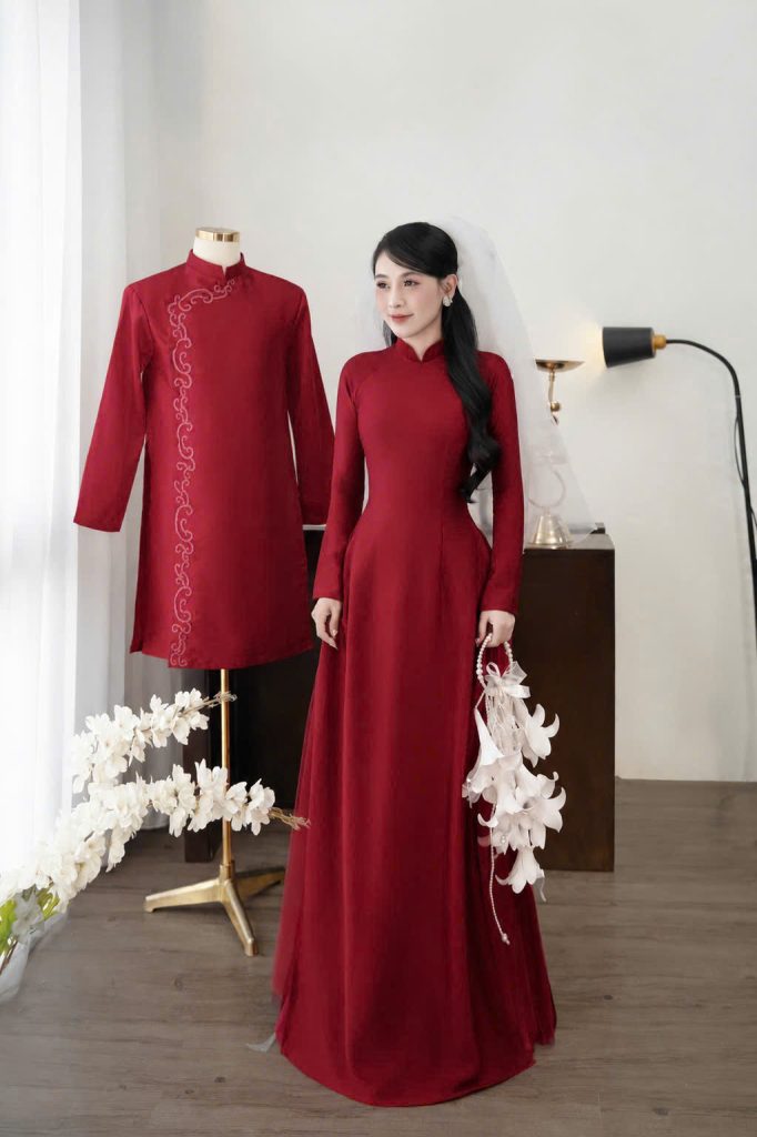ÁO DÀI CƯỚI ĐỎ TRUYỀN THỐNG